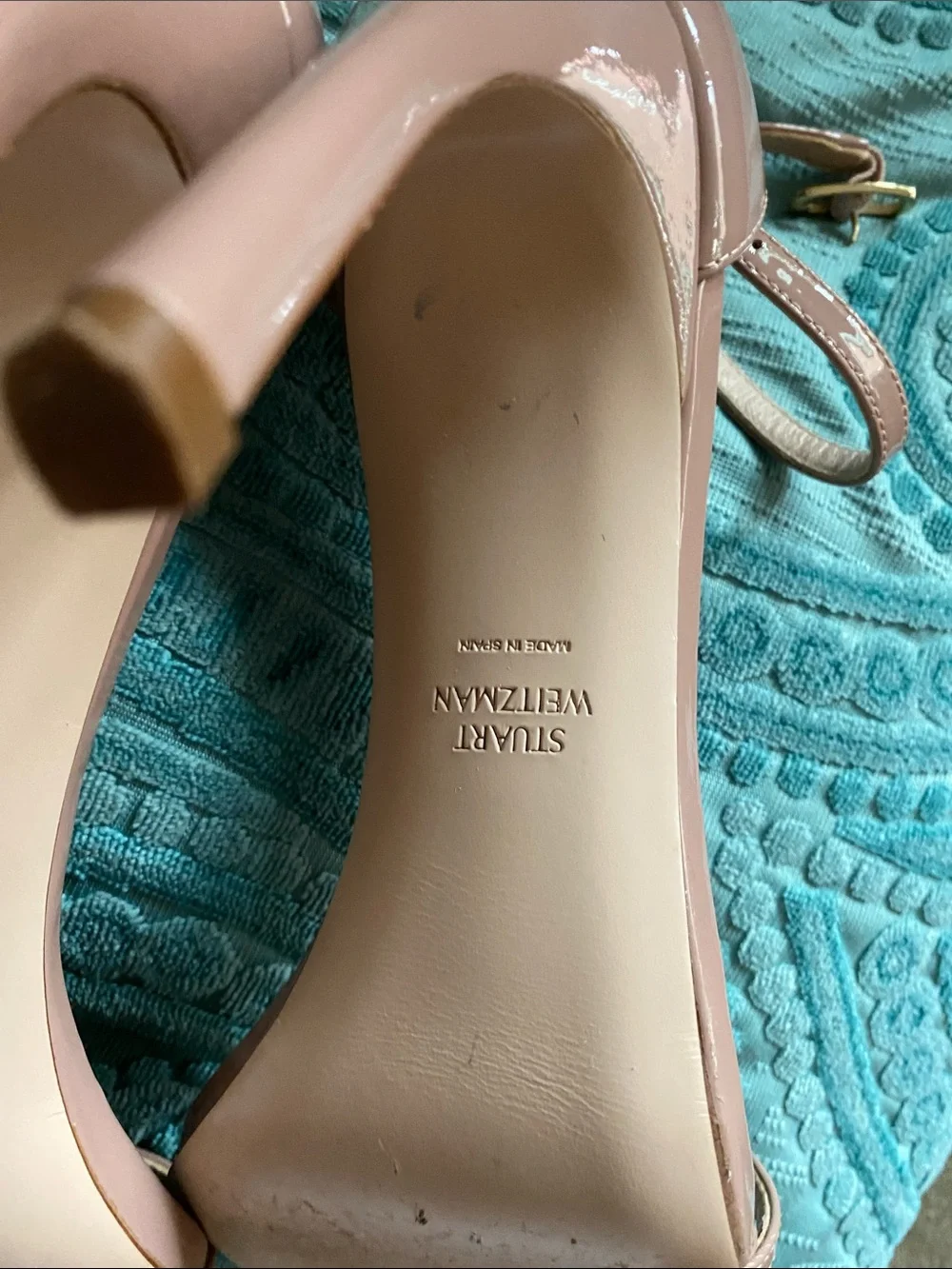 Stuart Weitzman Blush Pink Ankle-Strap Stiletto Sandals